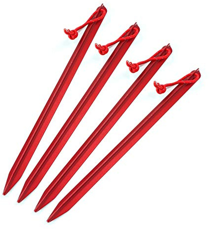 ASR Outdoor 9 Inch Aircraft Grade Aluminum Camping Stakes Tent Pegs - 4 Pack