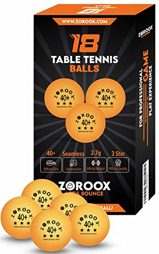 ZOROOX Palline da ping pong – bianco e arancione 3 stelle 40+ | 9, 18, 36 o 72 pacchetti di palline da allenamento in ABS di alta qualità per tavoli da interni ed esterni, competizioni e giochi