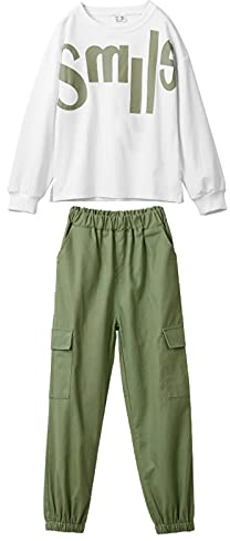 amropi Filles Jogging Survêtement Ensembles Pantalon et Sweats Haut 2 Pièce Vêtement pour 3-14 Ans
