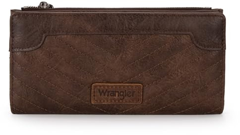 Montana West Wrangler Minimalist Wallet for Women Credit Card Wallet Ladies Travel Wallets Monederos de Mujer Card Cases & Money Organizers with Smooth Zippers for Women Men Coffee
