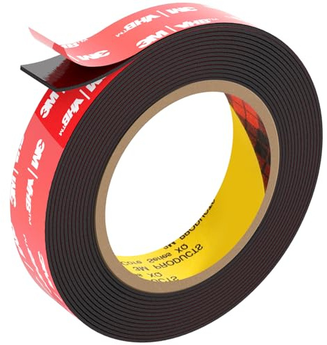 FIXCHORD 3M Nastro Biadesivo Extra Forte, Nastro Adesivo di Montaggio Forte e Impermeabile per Strisce Luminose a LED, Auto, Decorazioni per Casa e Ufficio, Nero (15.4FT×0.78IN)