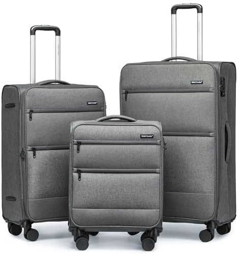 British Traveller 3pcs Luggage Sets Lightweight Suitcase with TSA Lock Spinner Wheels 20 24 28 Travel Trolley Case