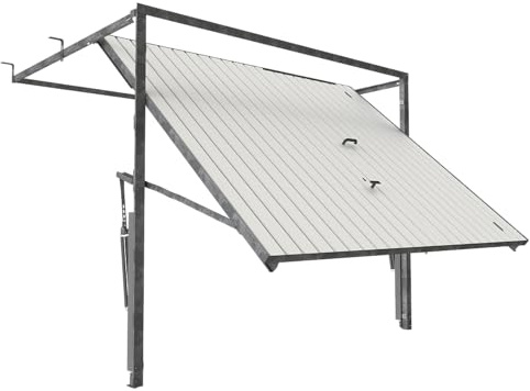 GM Portes - Porte De Garage META Sectionnelle Basculant Premontée | Avec Portillon | Inclus 200cm X 240cm - Moteur: | Blanc - Finition lisse