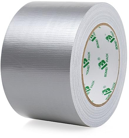 BOMEI PACK Nastro adesivo bianco largo Rinforzato 75mm x 30m Nastro Gaffer per fissaggio di riparazioni, bricolage, riparazione di libri, cucitura di tappeti, sigillatura di scatole (Grigio)