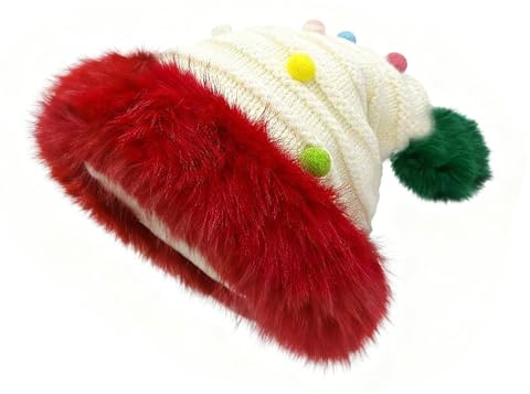 TAGVO Bonnet de Noël Unisexe Adulte, Chapeau de Père Noel en Velours de Luxe, Bonnet de Père Noel Ornements de Noël 56-58CM