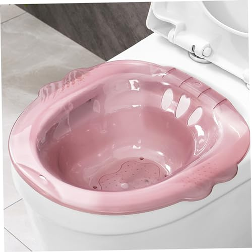 Sitz Bath for Hemorrhoids Portable Sitz Bath Tub Over The Toilet Portable Postpartum with Drain Holes Bidet Attachment Wide Seating Area Style 3, Decor