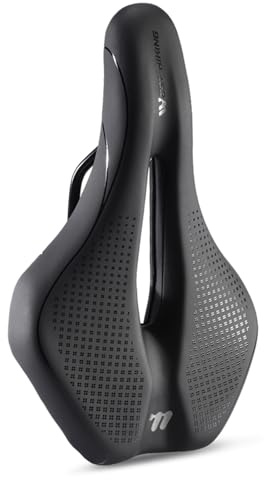 Mavaol Mountainbikesadel Bekväm PU-lädersadel med ihålig design Anti-slip Stötsäker för Tom Race Ridning Mountainbikesäten för män (Ihålig)