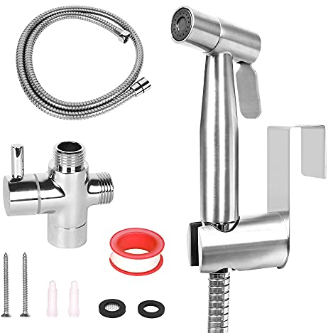 WEIDMAX Handheld Bidet Douche Shower Spray for Toilet, Stainless Steel Bidet Shattaf Sprayer Kit Bathroom Cloth Diaper Washer Shower Head for Personal Hygiene