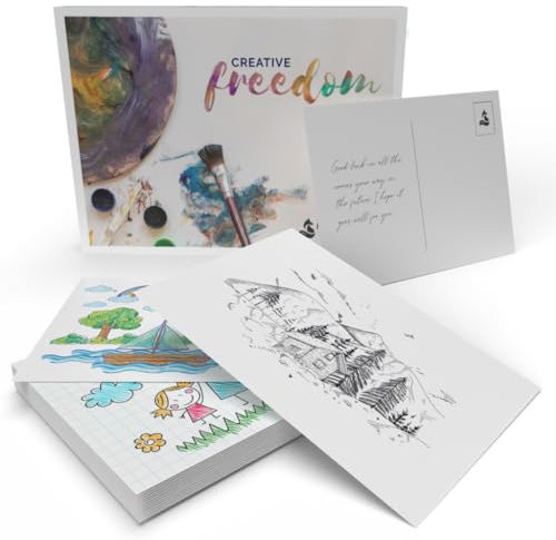 metaFox Blanko Postkarten A6-50 Postkarten zum Selbstgestalten/Handlettering Papier