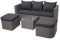 Mendler 3in1-Garnitur HWC-J37, Garten-/Lounge-Set Sonneninsel, Spun Poly Poly-Rattan MVG - grau, Kissen anthrazit