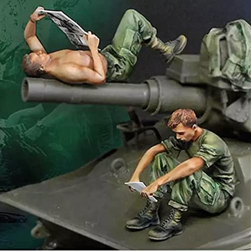 Risjc 1:35 Vietnamkrieg US Panzersoldaten Resin Soldatenmodell (2 Personen, Keine Panzer) unbemalt und unmontiert Miniaturmodellbausatz/R84450