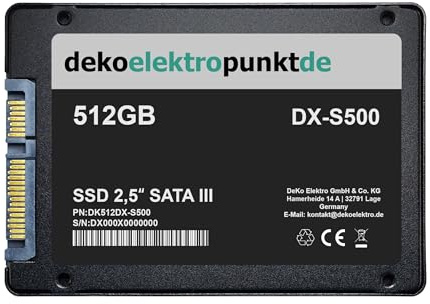 dekoelektropunktde 512GB SSD Festplatte passend für ASUS ROG Strix B450-F Gaming II Mainboard, Alternatives Ersatzteil 2,5 Zoll SATA3