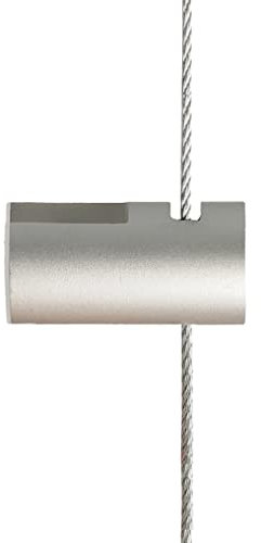 MASIDEF MEMBER OF THE WüRTH GROUP Supporto per Cartelli, Esposizione Quadri, Foto, Banner, Poster, Pannelli, Bloccaggio con Grano, per Cavi Misura da Ø 1.5 a 2.0, 2 pezzi, Grigio