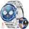 LIGE Smartwatch Herren,1.43 AMOLED/400 mAh Sportuhr Herren mit Appel Bluetooth Schlafüberwachung Herzfrequenz 100+Sportmodus IP68 wasserdichte Smart Watch für Android iOS, Blau