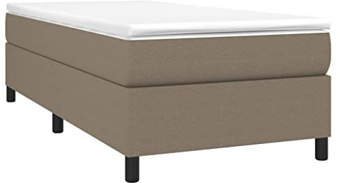 vidaXL Bettgestell, Polsterbett Bett für Schlafzimmer, Bettrahmen mit Lattenrost, Schlafzimmerbett Einzelbett, Taupe 100x200cm Stoff