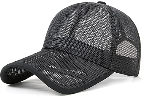 GEGEEN DOMOG Summer Baseball Cap for Men Plus Size Mesh Running Hats Breathable Outdoor Sports Quick Dry Hat (as1, Alpha, x_l, Black)
