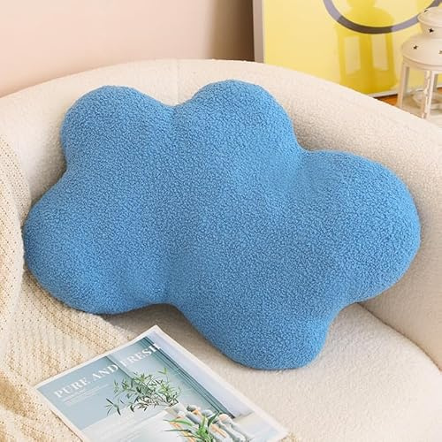 Zinsale Cuscino Cuscino in peluche a forma di nuvola Cuscino morbido a forma di nuvola Cuscino decorativo in peluche imbottito a nuvola per la decorazione domestica (Blue)