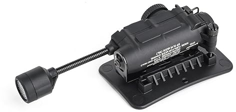 QIRUIMY Sistema de luz táctica para casco con tallo flexible, luz LED blanca + IR + rojo/verde/azul, indicadores de señal de seguridad para faros delanteros (negro)