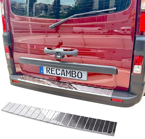 Recambo | Protector de Parachoques Trasero | Compatible con Renault Trafic III | a Partir de 2014 | Acero Inoxidable Cromado | Protección Borde de Carga
