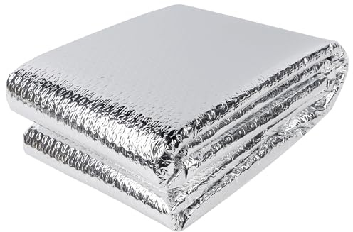 winemana Window Insulation Roll, 24IN x 10FT Reflective Heat Shield Bubble Film, Double-Sided Aluminum Foil Insulation, Weatherproof Garage Door Cover for Windows, RV, Basement, Winter & Summer