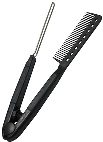 VINTORKY Peigne À Cheveux V Pour Femme - Outil De Beauté Pour Lisser Les Cheveux Design Ergonomique 23.4 Cm X 9 Cm Noir