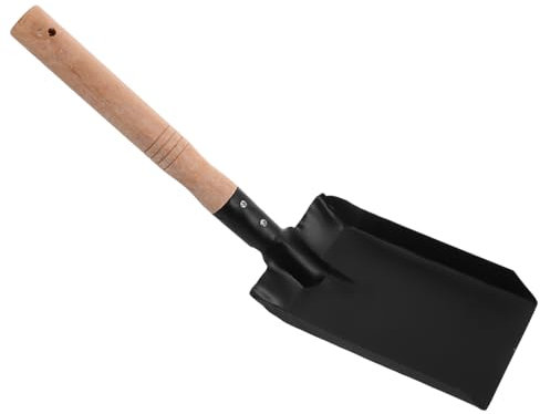 GANAZONO Pala da Giardinaggio Piccola e Leggera Manico in Legno, Pala Ergonomica in Ferro per Scavare e Lavori all’Aperto, Attrezzo Portatile per Giardinaggio, Campeggio e Manutenzione Domestica