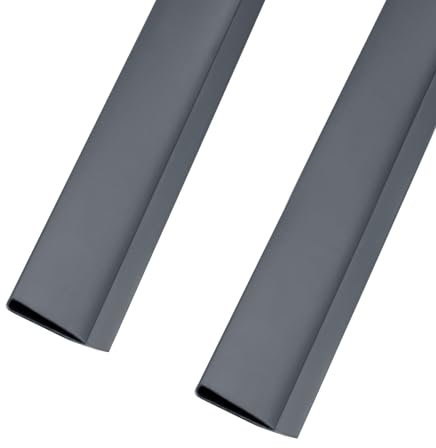 DVAURLIAN Lot de 2 profilés de recouvrement en PVC - 2 pièces x 1 m - Accessoires de Protection pour Tapis Brise-Vue en PVC - 1 m - Anthracite