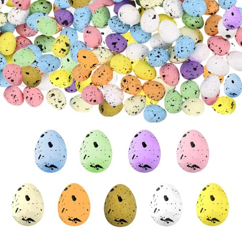 Mini Uova di Pasqua, 100 Pcs Decorazioni Pasquali Uova, Uovas di Pasqua Colorate, Decorazioni Pasquali per Casa Party