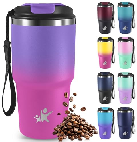 Mujigaga Tumbler, Tazza da Viaggio 600ml, Bicchiere Termico, Tazze da Caffè Riutilizzabili per Viaggi, Termos Caffe, Ermetica Portatile, Travel Tumbler Per Caffè Caldo e Freddo, Acqua e Tè