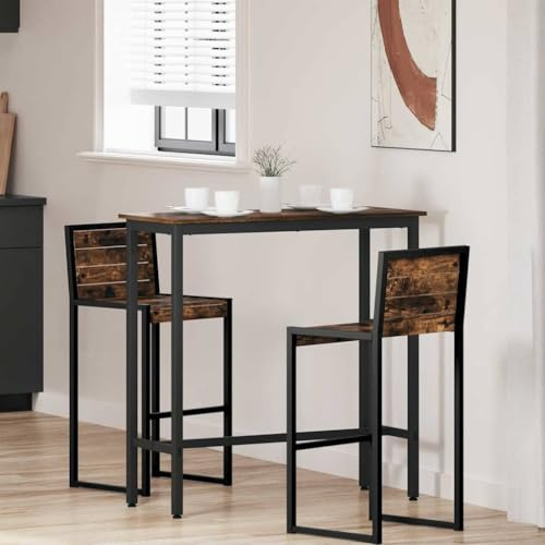 Ordellia Bordsrökt ek höjdjusterbart 100 x 40 x 100,5 cm av trämaterial och stål, mångsidigt som matbord, skrivbord, sidobord för vardagsrum, kontor, kök, inomhus
