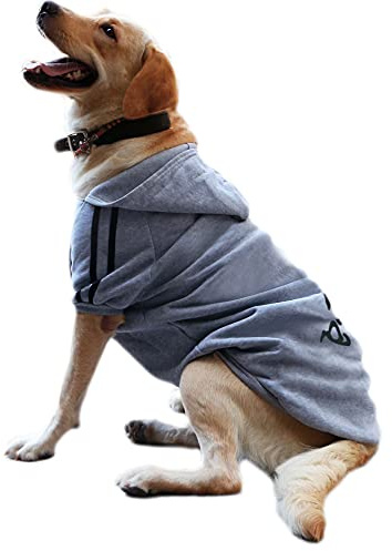 Eastlion Hundar varma huvtröjor kappa kläder pullover husdjur valpar t-shirt grå 6XL