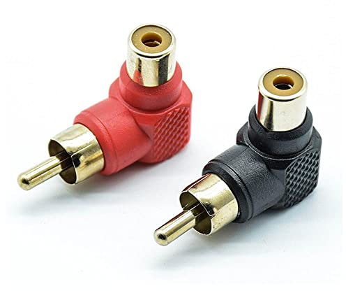 CHJIENJUJIDZ 2 pz 90 gradi RCA angolo retto connettore connettore Adattatori maschio a femmina m/f Adattatore audio a gomito a 90 gradi