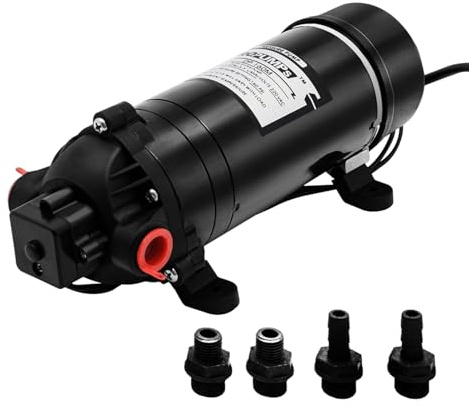 DP Pompe à eau à membrane haute pression 160 m Pompe d'arrosage auto-amorçante Débit 5,1-5,5 l/min Pompe pour nettoyage de bateau Lavage et arrosage du jardin