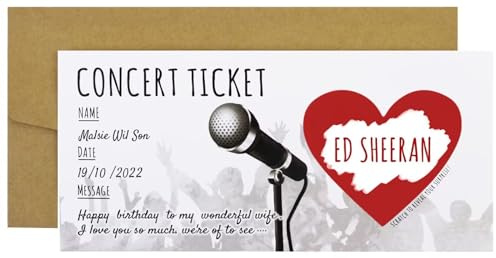 CJ&M Concert/Festival Scratch Card | Surprise Music Ticket | Personalisable - Concert, Festival, Gig | Birthday, Christmas