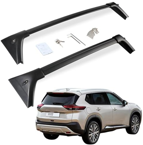 Barre Portatutto per Nissan X-Trail T33 2021 2022 2023 2024 2025, Trasversali Tetto Alluminio Portapacchi, Coppia Barre dedicate antifurto nere,third generation model