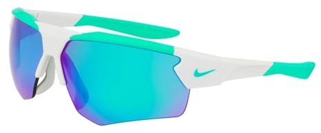 Nike Unisex Sunglasses, Matte Light Silver / Green Mir, 71