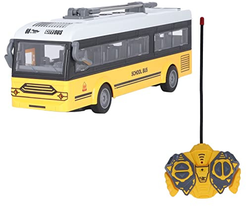 Srliya Bus télécommandé 4 CH, Portes à Ouverture Réalistes, Monocouche, Voyage Touristique, Bus télécommandé, Voiture Jouet électrique pour Enfants (Autobus Scolaire)