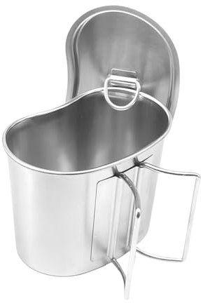 Gourde De Cantine En Acier inoxydable Bouteille D'eau, Gobelet de cantine portable, Portable Bouteille d'eau de Camping, Bouteille d'eau de survie avec couvercle, adapté à la randonnée, au sport