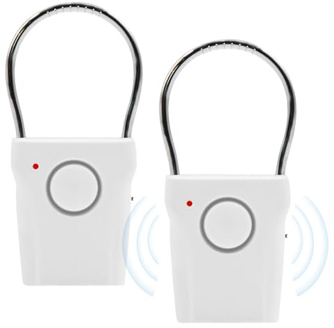 2pcs Alarma de puerta y ventana de alarma de manija de puerta 120 DB extra fuerte alarma puerta alarma de manija puerta sensor táctil alarma táctil para puerta para casa, tienda, oficina