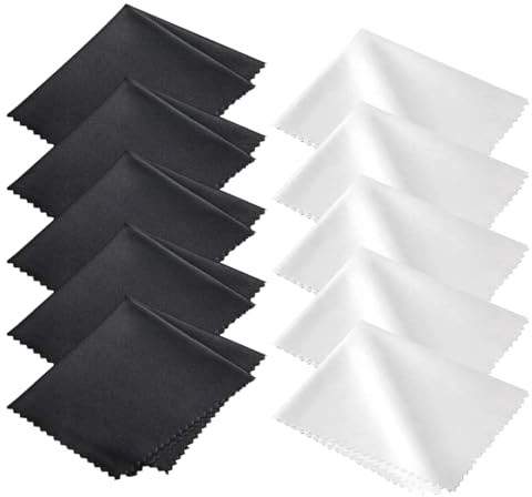 Doux Chiffons de Nettoyage Lunettes en Microfibre lavables et Réutilisables, 10 Pièces, Polissage Nettoyant Argent Bijoux,pour Nettoyer Lunettes,écrans,Lentilles,Bijoux(15 x 18 cm)