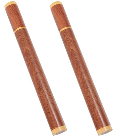 HAMPPLIES 2 Pièces Boîte de Rangement Encens Bois de Tube Portable Étanche avec Couvercle Support Pratique pour Bâtons Encens Chinois Organiseur Aromathérapie Compact pour Voyage et Usage