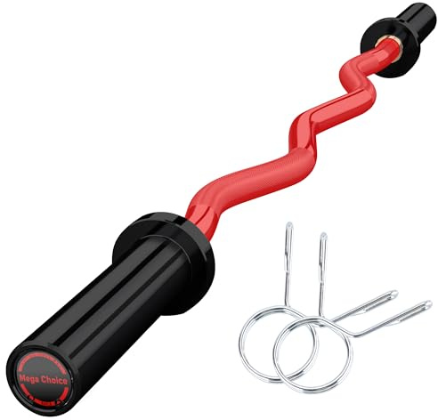 Olympiastange 120 Cm Legierungsstahl – Professionelle SZ-Curlstange 226 Kg Tragkraft, Kraftdreikampf-Stange Für Kniebeugen/Kreuzheben/Bankdrücken (Heimstudio), Schwarz + Rot