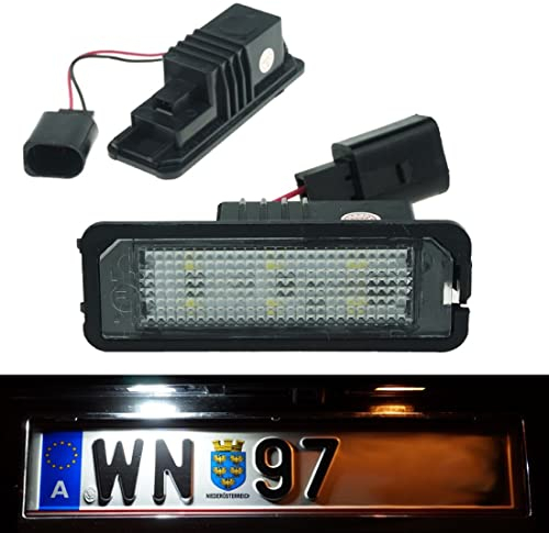 LED Kennzeichenbeleuchtung passend für VW Polo 9N 6R CC GOLF4 GOLF5 GOLF6 GOLF7 Lupo Scirocco Phaeton NEW Beetle, Kennzeichenleuchten für Porsche 718 Boxster Cayman 911 Panamera Macan