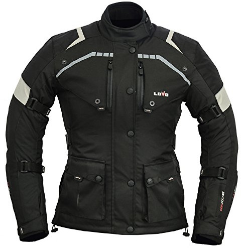 Lovo Giacca 3/4 per moto, da donna S Nero