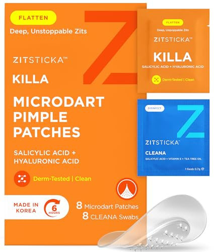 ZitSticka Killa Kit | Self-Dissolving Microdart Patch for Covering Zits and Spots, Stickers for Face and Skin, Vegan and Cruelty Free (8 Pack)