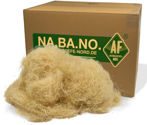 Nabano Stopf-Hanf - Stopfwolle aus Hanffasern zur Wärmedämmung & Isolierung - natürliche Hanf-Dämmung - Hanfwolle - Dämmstoff - Stopfdämmung - 1-25 Kg, Gewicht:10 Kg