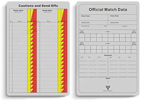 Great Call Athletics | Soccer Referee Game Cards Pro | 50 Pack | Double Sided Thick Print Match Data Record Set | Fits Pocket