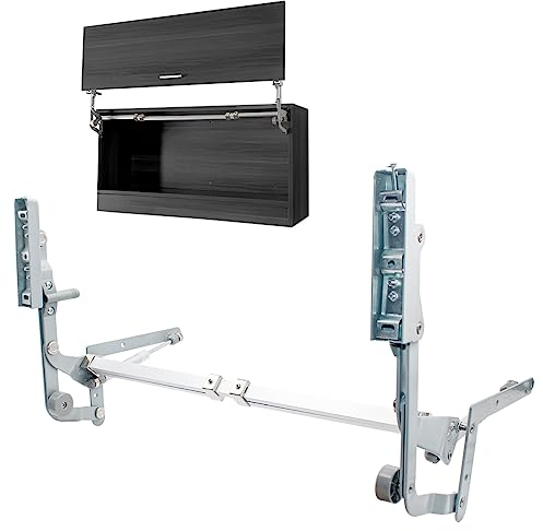 Howhy Schranktür-Scharnier-Set, vertikal, schwenkbar, pneumatischer Arm, Küchenmechanismus, Scharniere mit langsamem Schließen, langlebig, geräuschlos (geeignet für Schrankbreite: 60 cm - 90 cm)