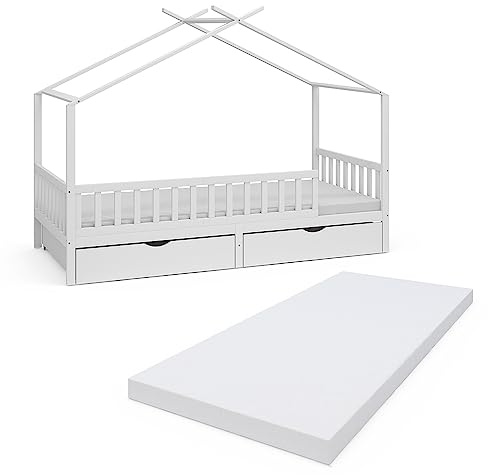 VitaliSpa House bed Franka, White, 90x200 cm
