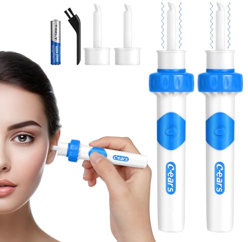 BUTBU Ohrenschmalz Entferner, Ohrenschmalz Sauger, Ohrenreiniger Ohrenschmalz Entferner Für Erwachsene Und Kinder, Elektrischer Ohrenreiniger, Ohrreiniger Mit 2 Waschbaren Ersatzköpfen (2 PCS)